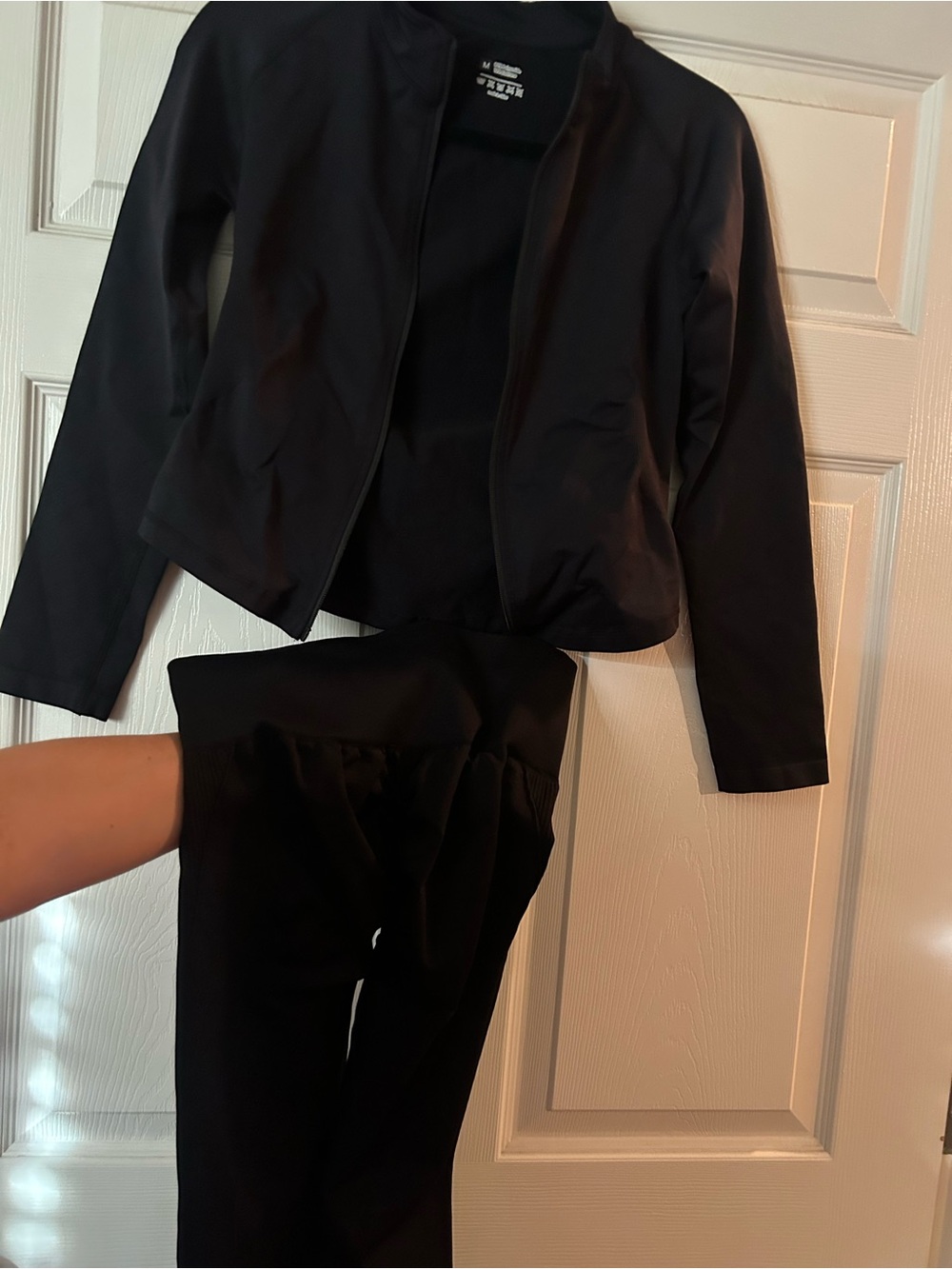 Black Women's Three Piece Jacket & High-Waist Pants Set